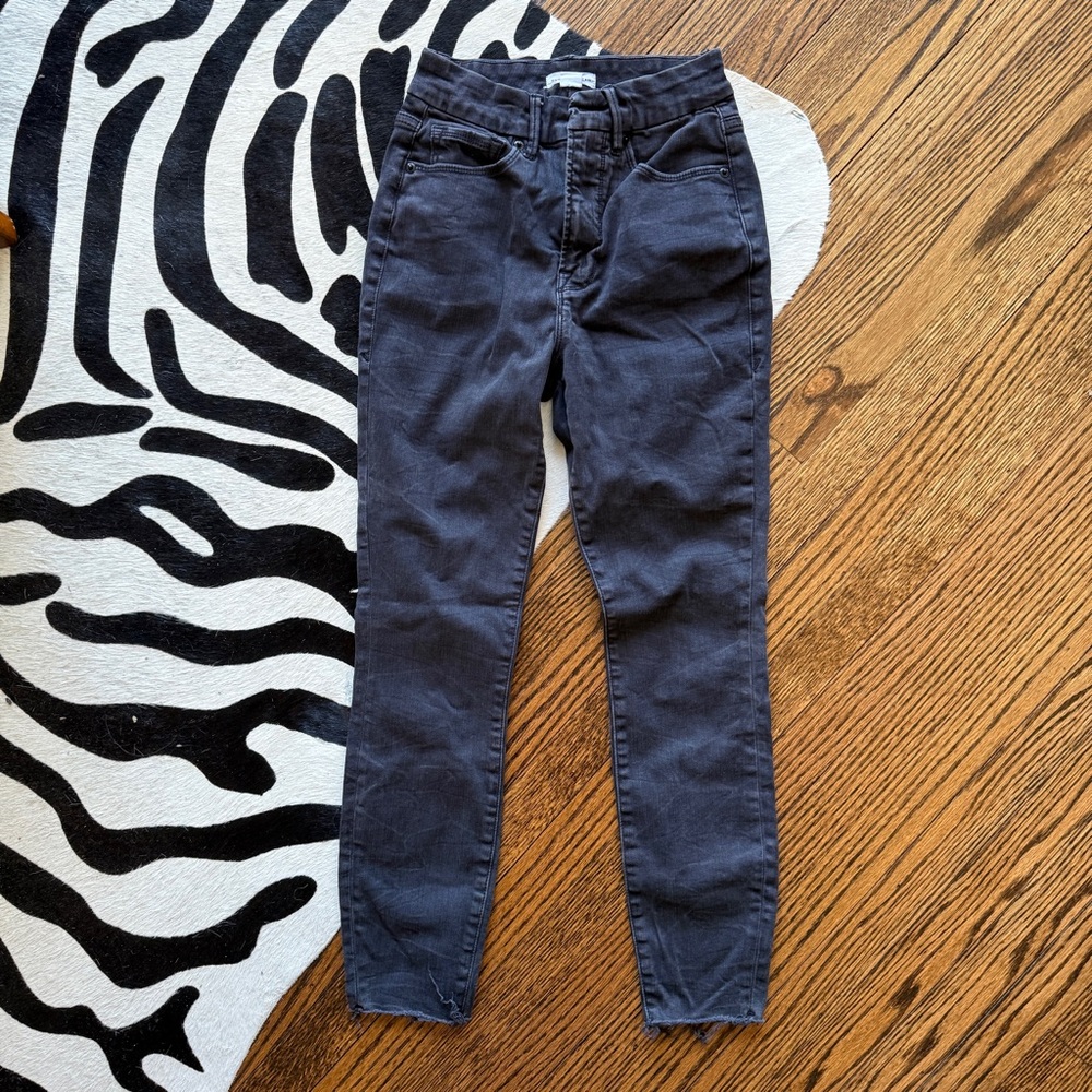 Good American Dark Gray Ankle Jeans